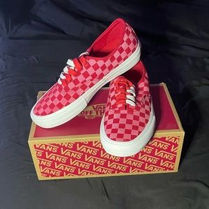 VANS Reflective Checkerboard Red Men’s 8 Ultra Cush Insole Canvas Shoes